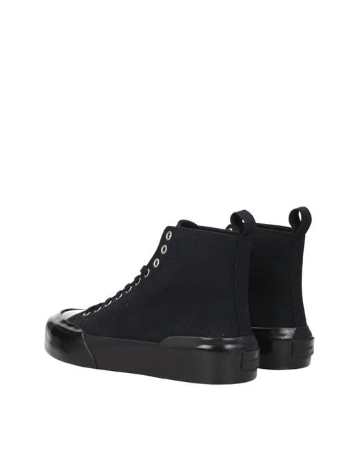 Jil Sander Black Canvas High Top Sneakers