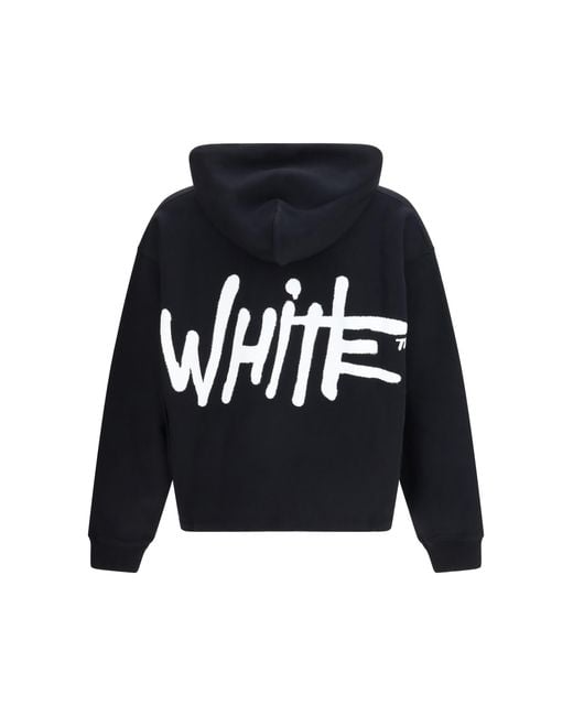 Off-White c/o Virgil Abloh Blue Shared Spray Hoodie Cotton Sweatshirts for men