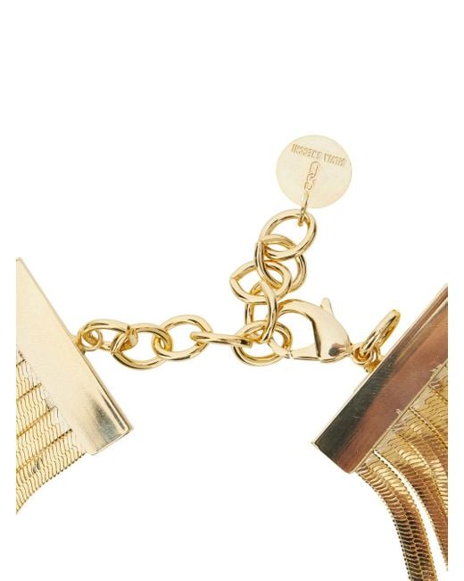 Silvia Gnecchi Imperial Long-Colored Necklace With Adjustable Clasp And Metallic Pendant With Logo