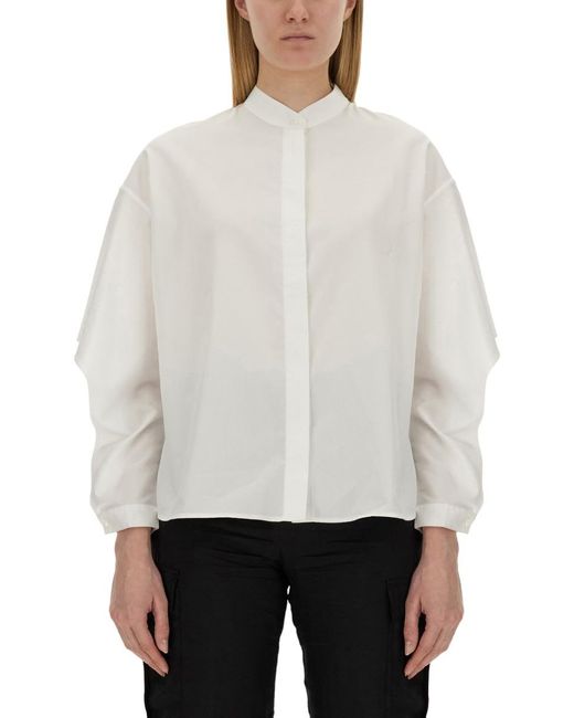 Aspesi White Shirt With Mandarin Collar