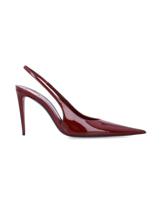Saint Laurent Pink Guermantes Patent Leather Slingback Pumps