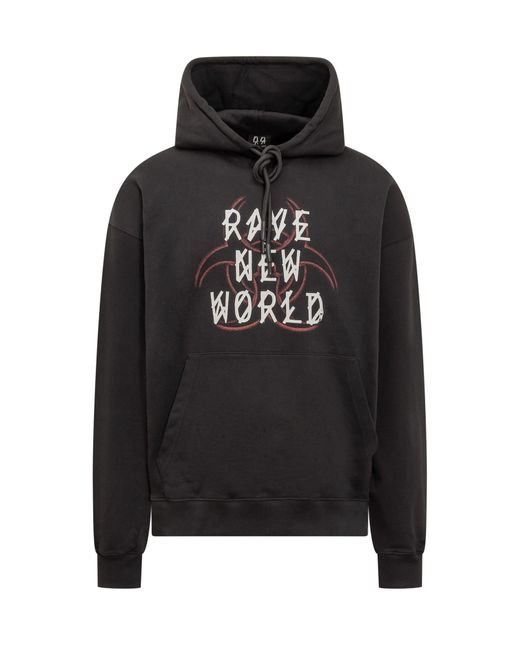 44 Label Group Black Hoodie With Print for men