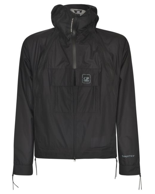C P Company Black Nylon Hooded Jacket for men