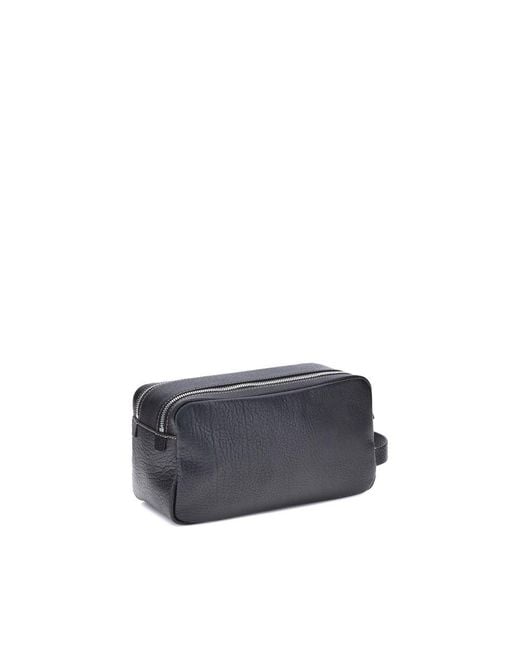 Brunello Cucinelli Blue Pebbled Leather Beauty Case for men