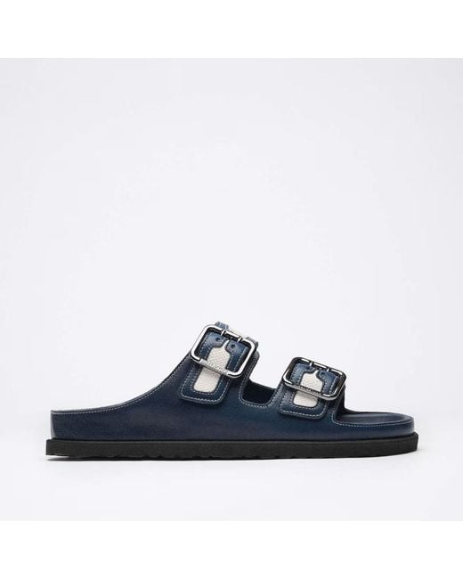Birkenstock Blue Arizona Bold Canvas 1774 Midnight (Regular) Sandal for men