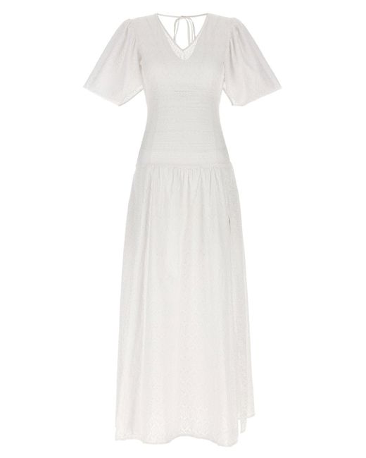 Le twins White Broderie Anglaise Cotton Dress