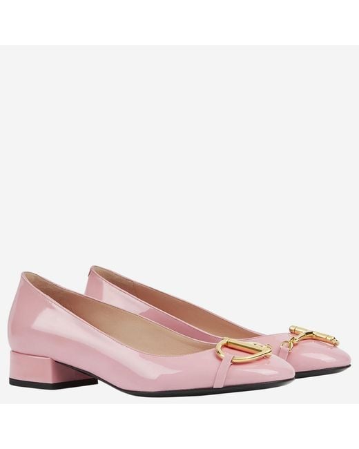 Gucci Pink Ballerina Flats With Half Clasp