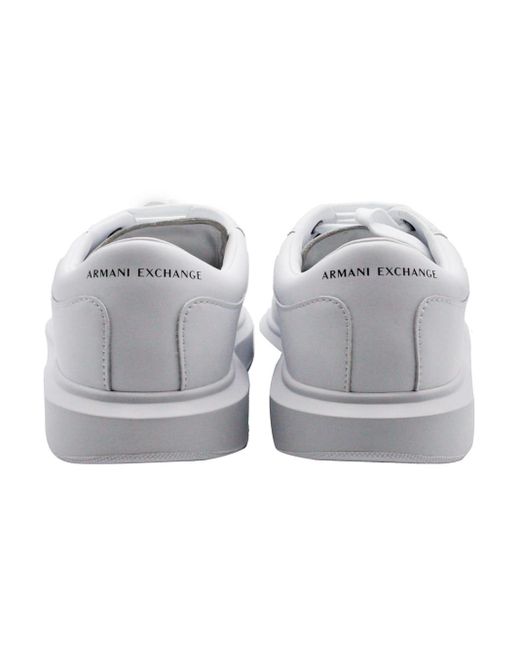 Armani Gray Leather Sneakers With Matching Box Sole And Lace Closure. Small Logo On The Tongue And Back for men