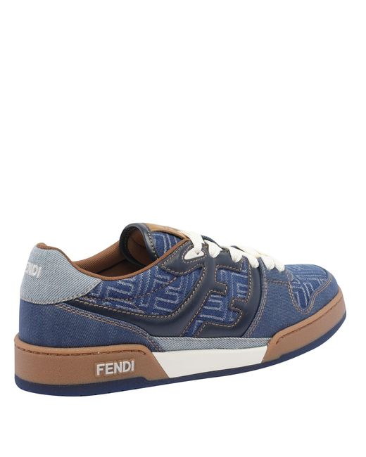 Fendi Blue Denim Match Sneakers for men
