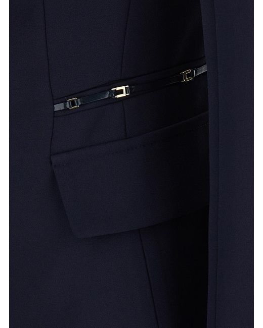 Elisabetta Franchi Blue Blazer Crepe Blazers