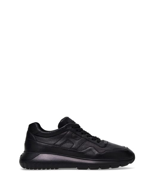 Hogan Black Interactive³ Leather Sneakers for men