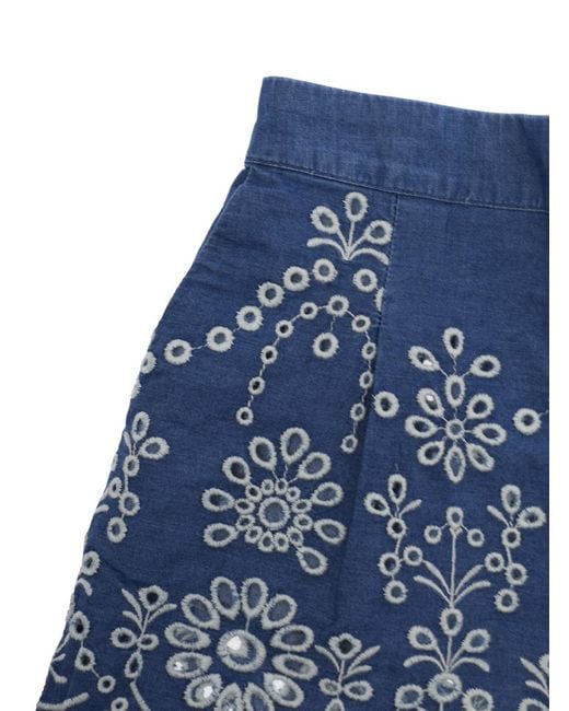 Mc2 Saint Barth Blue Shorts Amani Jr Chambray Cotton