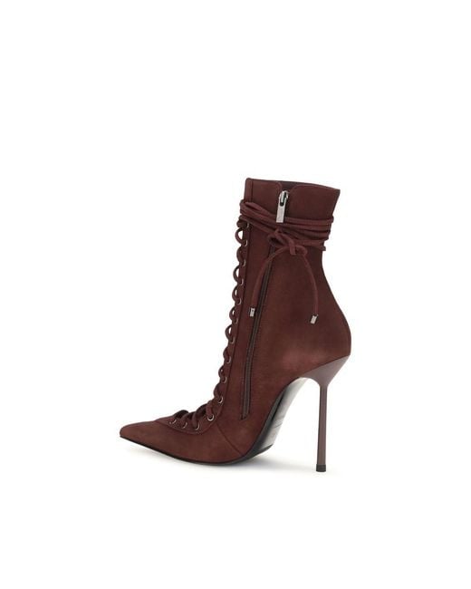 Le Silla Brown Calf Leather Bos Taurus Lace-Up Boots
