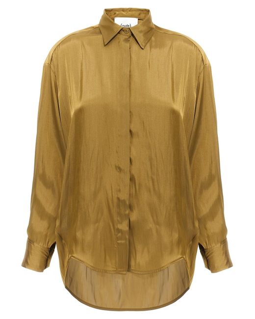 Nude Green Satin Shirt