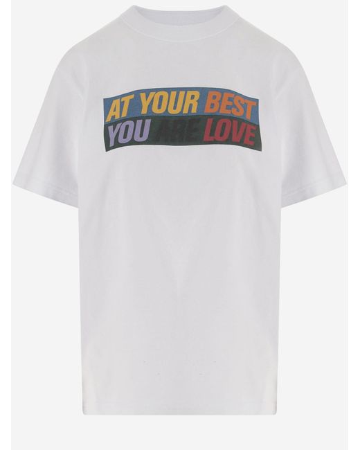 Sacai White T-Shirt Printed Cotton T-Shirts & Jerseys