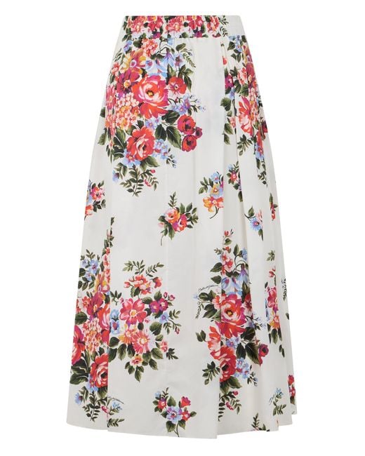 Dolce & Gabbana Red Long Poplin Skirt, Cotton