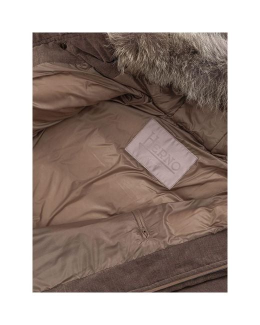 Herno Brown Cotton Bomber Clothing for men
