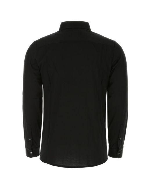 Emporio Armani Black Lyocell Blend Shirt for men