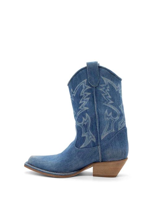 Vic Matié Blue Western Style Denim Texan Boot