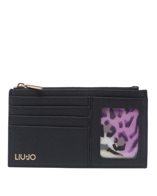 Liu Jo Purple Logo Cards Holder With Zip