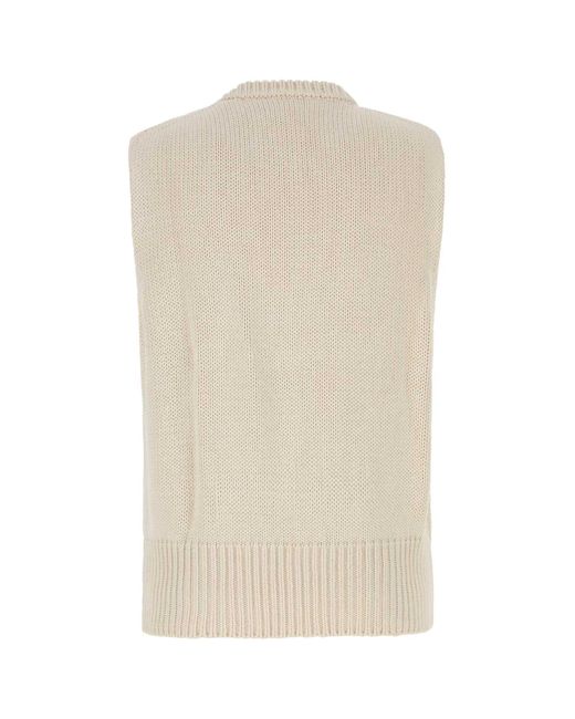 Jil Sander Natural Ivory Cotton Vest for men