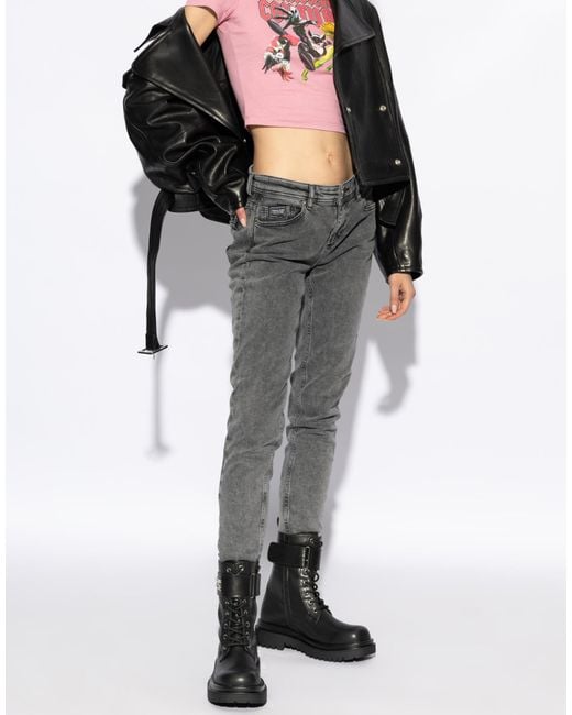 Versace Black Drew Logo Combat Boots