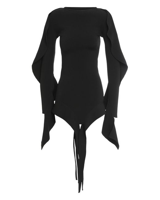 Mugler Black Stretch Viscose Dress