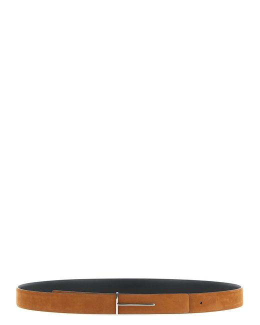 Tom Ford White 'Slim T' Reversible Belt for men