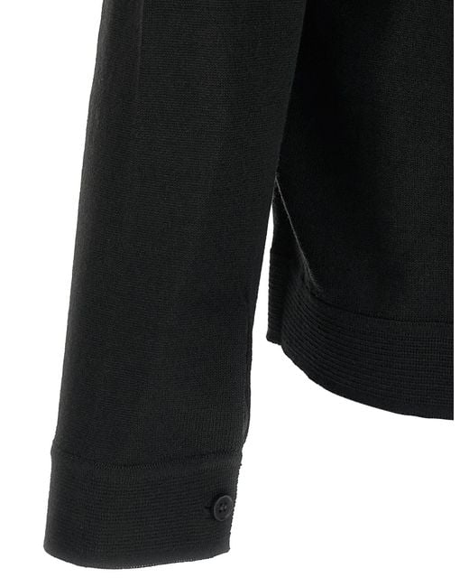 Roberto Collina Black Merino Wool Cardigan for men