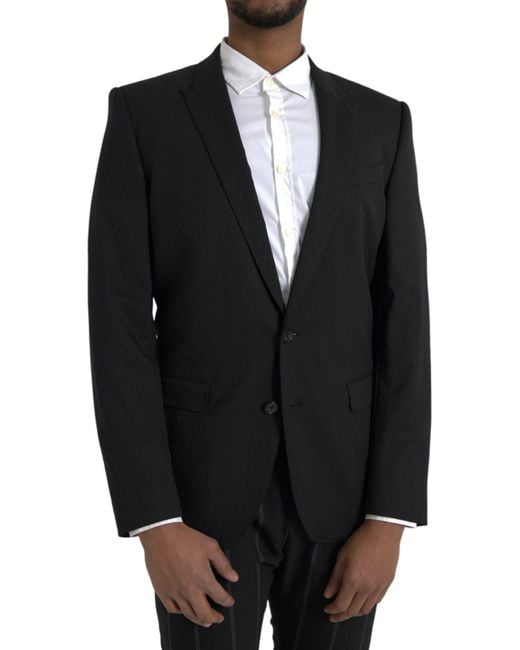 Dolce & Gabbana Black Martini Slim Fit Jacket Coat Blazer for men