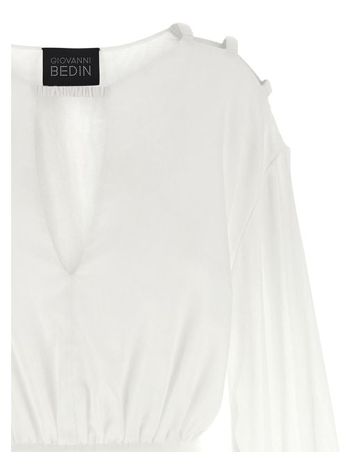 Giovanni bedin White Cotton Short Dress