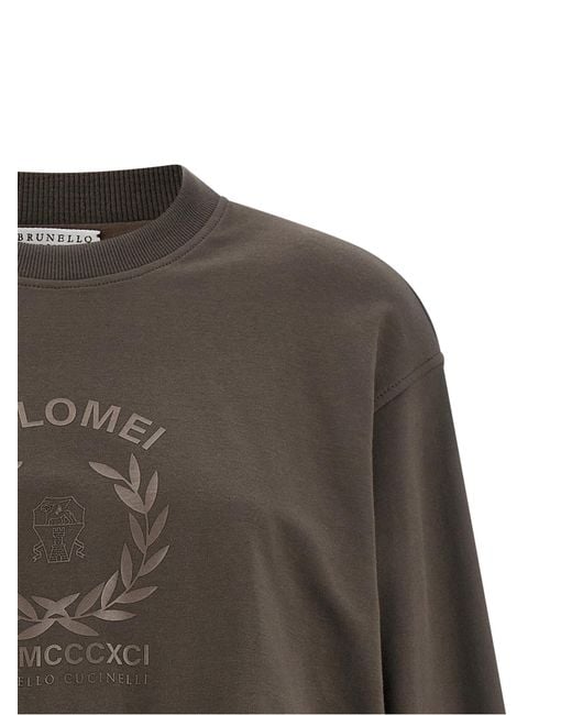 Brunello Cucinelli Brown Cotton Sweatshirt Clothing