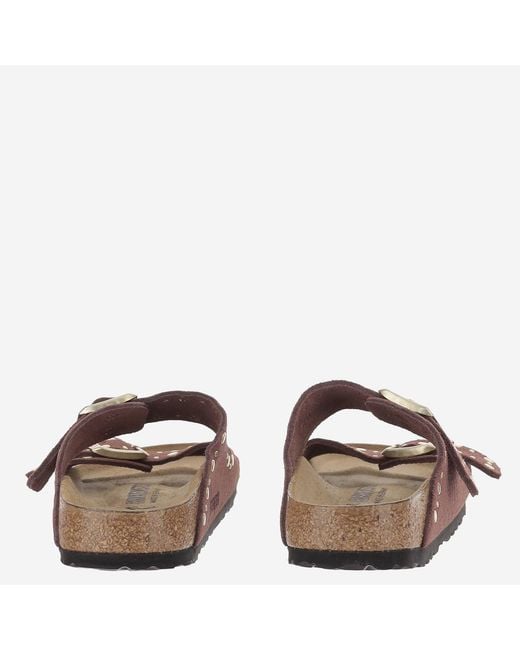 Birkenstock Brown Sandals Arizona Rivet Suede Leather And Cork