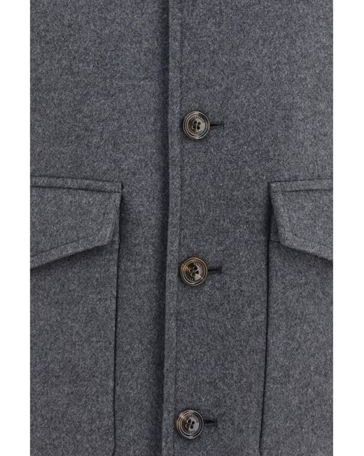 Valentino Gray Wool And Cashmere Jacket for men