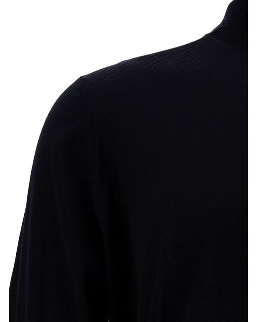 Le Plain Black Turtleneck With Long Sleeves for men