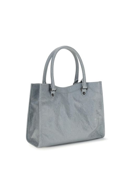 Balenciaga Gray Le City Tote Mini Handbag Lamb Ovis Aries Handbags