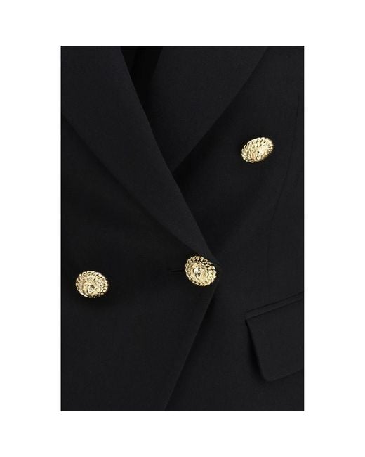 Balmain Black Wool Oves Aries Blazer Clothing