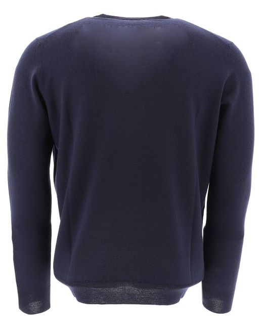 Drumohr Blue Long Sleeved Crewneck Jumper Sweater for men