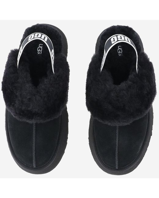 Ugg Black Platform Suede Slippers Funkette