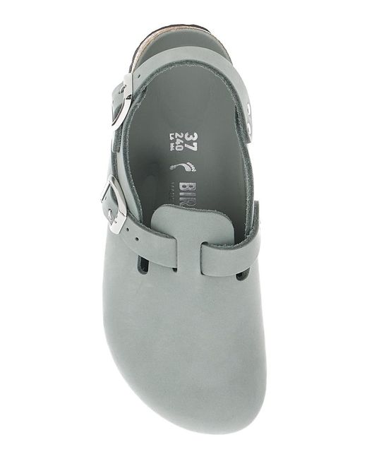 Birkenstock White Leather Mules With Buckles