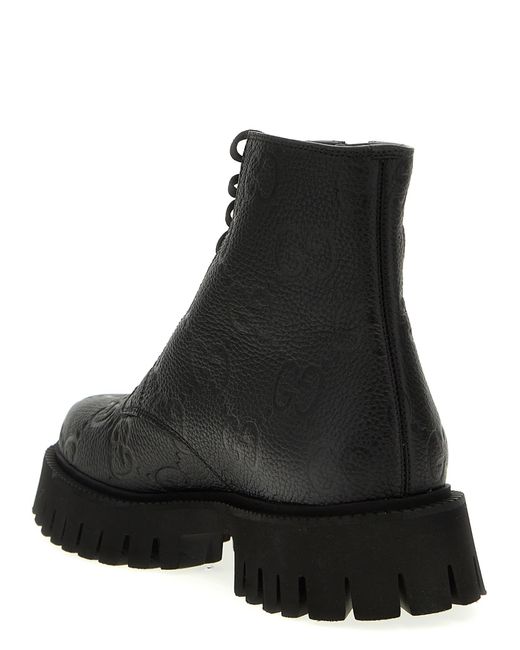 Gucci Black Gg Ankle Boots for men
