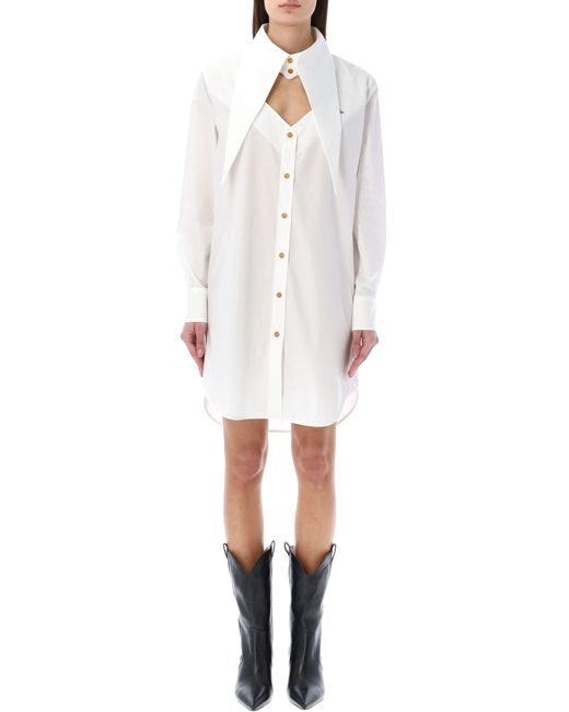 Vivienne Westwood White Heart Shirt Dress