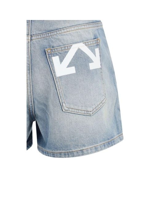 Off-White c/o Virgil Abloh Blue Cotton Bermuda Shorts - 26