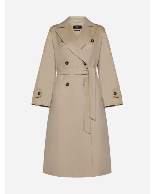 Weekend by Maxmara Natural Affetto Wool Double-Breasted Coat