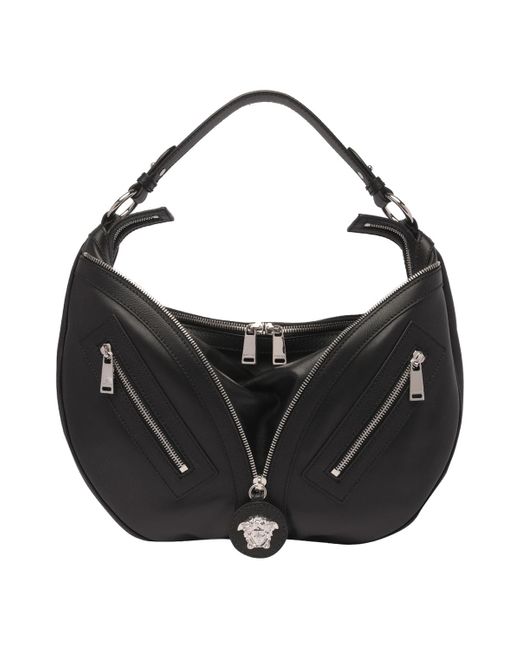 Versace Medium Repeat Hobo Bag in Black | Lyst UK