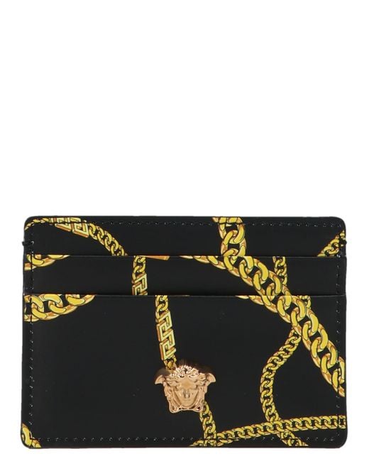 Versace Leather La Greca Signature Cardholder in Black for Men - Lyst