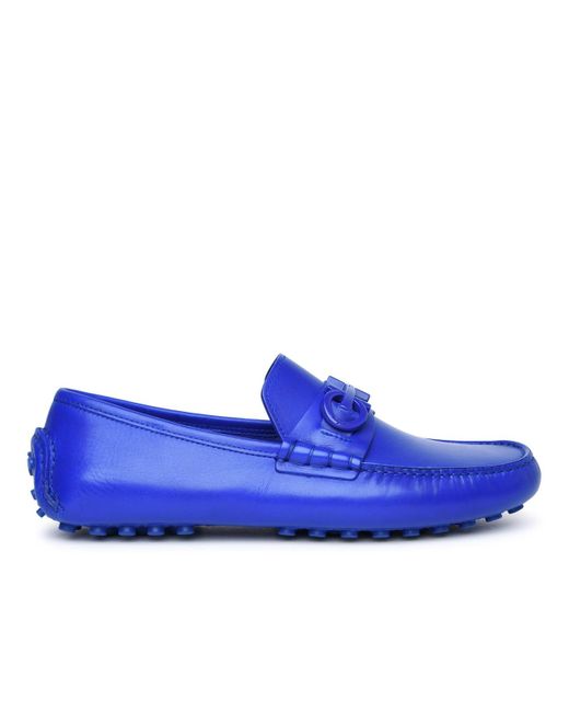 Ferragamo 'graceful' Blue Leather Loafers for men