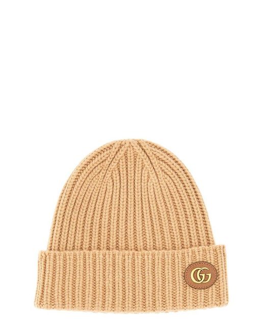 Gucci Natural Double G Knitted Beanie
