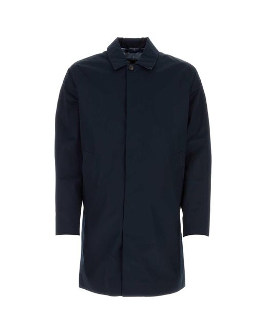 Barbour Blue Midnight Polyester Blend Rokig Overcoat for men