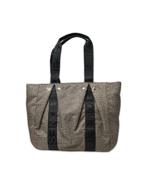 Borbonese Black Cloudette Medium Shopper Bag